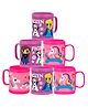 Fiddlerz Kids Cartoon Printed Plastic Mug BPA Free Non Toxic Microwave and Dishwasher Safe Reusable Drinking Cup for Boys and Girls Gift - Random Design (Pack of 2)