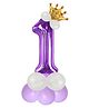 Décor Mantra 32 Inch Number Foil Balloon 1 For birthday Decorations Items Kit Set-Purple Color-Pack of 14