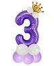 Décor Mantra 32 Inch Number Foil Balloon 3 For birthday Decorations Items Kit Set-Purple Color-Pack of 14