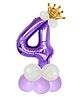 Décor Mantra 32 Inch Number Foil Balloon 4 For birthday Decorations Items Kit Set-Purple Color-Pack of 14