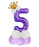 Décor Mantra 32 Inch Number Foil Balloon 5 For birthday Decorations Items Kit Set-Purple Color-Pack of 14