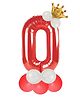 Décor Mantra 32 Inch Number Foil Balloon 0 For birthday Decorations Item Kit Set-Red Color-Pack of 14