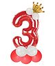 Décor Mantra 32 Inch Number Foil Balloon 3 For birthday Decorations Items Kit Set-Red Color-Pack of 14
