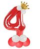 Décor Mantra 32 Inch Number Foil Balloon 4 For birthday Decorations Items Kit Set-Red Color-Pack of 14