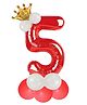 Décor Mantra 32 Inch Number Foil Balloon 5 For birthday Decorations Items Kit Set-Red Color-Pack of 14