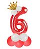 Décor Mantra 32 Inch Number Foil Balloon 6 For birthday Decorations Items Kit Set-Red Color-Pack of 14