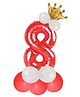 Décor Mantra 32 Inch Number Foil Balloon 8 For birthday Decorations Items Kit Set-Red Color-Pack of 14