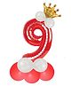 Décor Mantra 32 Inch Number Foil Balloon 9 For birthday Decorations Items Kit Set-Red Color-Pack of 14