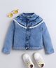 Bright Stars KIDSWEAR Denim Woven Full Sleeves Lace Detailed Mild Washed Jacket - Blue