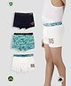 TRESNOVA Cotton Elastane Knit Pack of 3 Dragon Face & Typography Printed Smart Waistband Technology Designed Soft Boxers Briefs - Teal Off White & Navy Blue