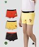 TRESNOVA Cotton Elastane Knit Pack of 3 Tiger & Camouflage Printed Smart Waistband Technology Designed Soft Boxers - Yellow Orange & Multi Colour