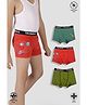TRESNOVA Cotton Elastane Knit Pack of 3 Striped & Space Theme Printed Smart Waistband Technology Designed Soft Boxers - Black Green & Orange