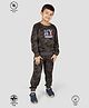 TRESNOVA 100% Premium Cotton Knit Full Sleeves NY League Text Printed Coordinating Anti Microbial Night Suit Set - Multi Colour
