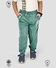 TRESNOVA 100% Premium Cotton Knit Brooklyn Text Printed Track Pants - Green