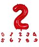 Decor Mantra 32 Inch Number Foil Balloon 2 For birthday Decorations Items-Red Color-Pack of 1