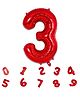 Decor Mantra 32 Inch Number Foil Balloon 3 For birthday Decorations Items-Red Color-Pack of 1