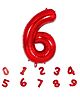 Decor Mantra 32 Inch Number Foil Balloon 6 For birthday Decorations Items-Red Color-Pack of 1
