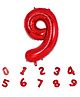 Decor Mantra 32 Inch Number Foil Balloon 9 For birthday Decorations Items-Red Color-Pack of 1