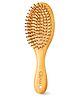 Gleva Bamboo Detangler Hair Brush for Curly, Thick, Straight Hair, Scalp Massager Wooden Brush with Natural Bristles (Round)