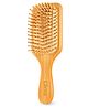 Gleva Bamboo Detangler Hair Brush for Curly, Thick, Straight Hair, Scalp Massager Wooden Brush with Natural Bristles (Square)