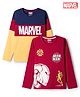 Honeyhap Marvel Single Jersey Knit Full Sleeves Cut & Sew T-Shirt with Avengers Graphic Pack of 2 - Red & Yellow