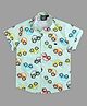 Actuel Cotton Woven Half Sleeves Cars Printed Shirt - Green Orange Yellow & Blue