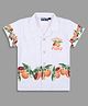 Actuel Knit Half Sleeves Grapefruit Printed Shirt - White Green & Orange