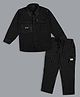 Actuel Woven Full Sleeves Striped Coordinating Shirt & Trouser Set - Black & Grey