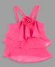 Actuel Georgette Woven Sleeveless Floral Applique Detailed Top - Pink