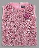 Actuel Woven Sleveless Sequin Embellished Floral Applique Detailed Top - Pink