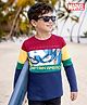 Pine Kids Marvel Single Jersey Knit Full Sleeves T-Shirt with Captain America Graphic - Navy Blue Red & Yellow