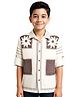 CAVIO Cotton Woven Full Sleeves Floral Motif Printed Shirt - Cream