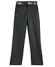 CAVIO Cotton Lycra Woven Solid Trousers With Belt - Dark Green