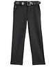 CAVIO Cotton Lycra Woven Solid Trousers With Belt - Dark Grey