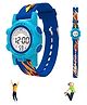 Spiky Race Car Designed Multi Functional Digital Sports Watch - Blue