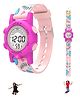 Spiky Race Car Designed Multi Functional Digital Sports Watch - Pink