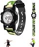 Spiky Race Car Designed Multi Functional Digital Sports Watch - Black