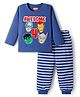 Babyhug Marvel Single Jersey Knit Full Sleeves Night Suit With Marvel Character Print - Navy Blue