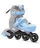 JASPO Sparkle 2.0 Adjustable Inline Roller Skates for Kids & Youth  PU Wheels, ABEC-7 Bearings, Hard Boot,  Aluminium Chassis, 70mm PU 85A Wheels Blue-M