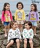 Babyhug Disney Single Jersey Knit Full Sleeves T-Shirts with Disney Character Graphic Pack of 5 - White Plum & Pink
