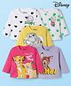 Babyhug Disney Single Jersey Knit Full Sleeves T-Shirts with Disney Character Graphic Pack of 5 - White Plum & Pink