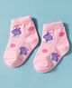 Model Knit Winterwear Socks With Polka Dot Design - Light Pink