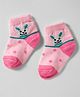 Model Knit Winterwear Socks With Bunny Design - Pink