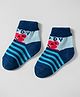 Model Knit Winterwear Socks With Stripes & Teddy Design - Navy Blue
