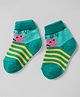 Model Knit Winterwear Socks With Stripes & Teddy Design - Green