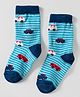 Model Knit Winterwear Socks With Stripes & Vehicle Design - Light Blue