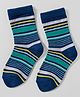 Model Knit Ankle Length Winter Wear Striped Socks - Navy Blue