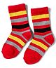 Model Knit Ankle Length Winter Wear Striped Socks - Red