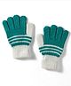 Model Knitted Color Blocked Gloves - Mint