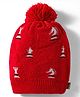 Model Knitted Chess Designed Winter Cap Red - Diameter 7 cm